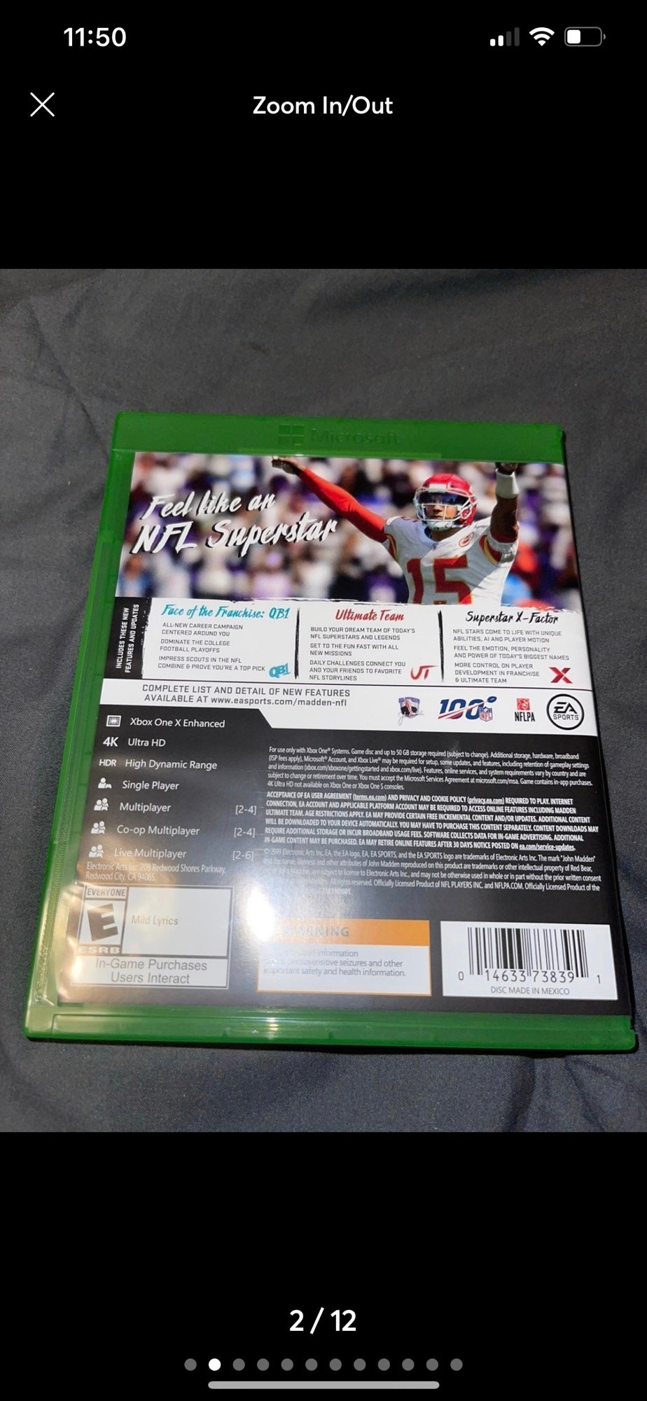 Official EA Sports Madden NFL 20 Football E Xbox One New Out Of Box Never  Played