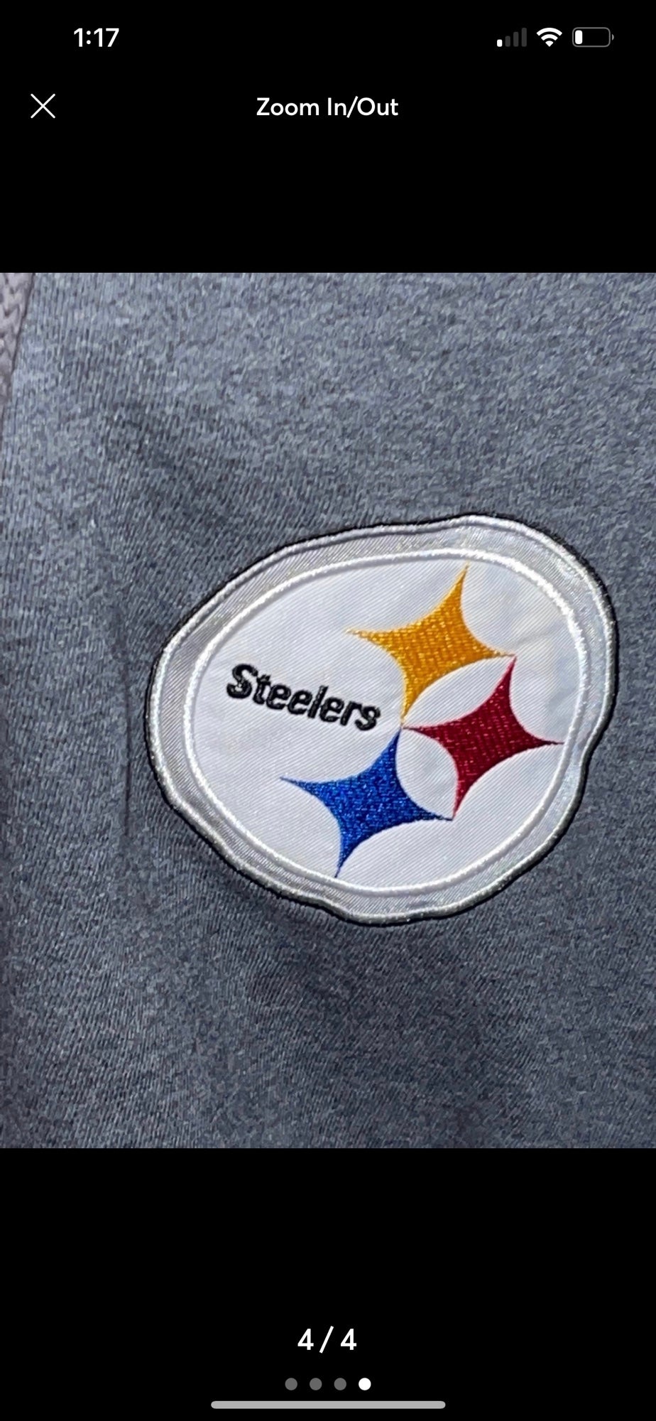 Pittsburgh Steelers NFL Proline Hoodie Mens XL Extra Large Gray