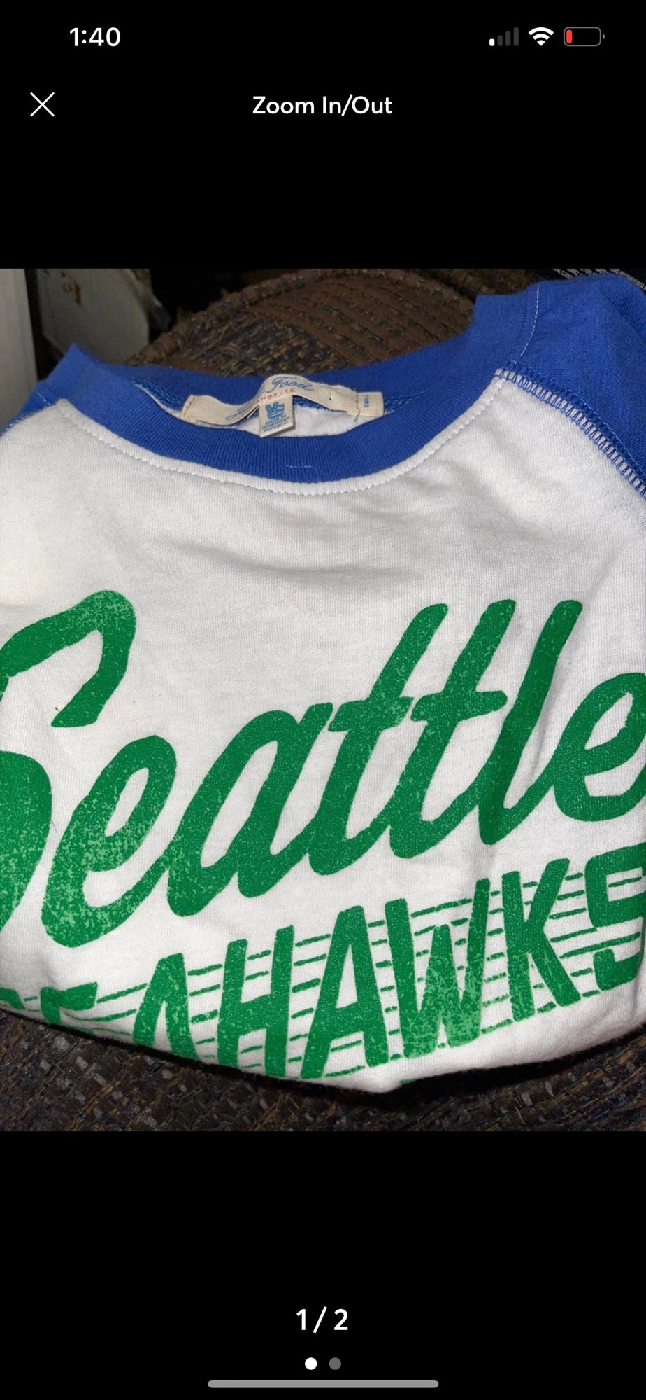 Seattle Seahawks Long Sleeve Raglan, Junk Food Clothing