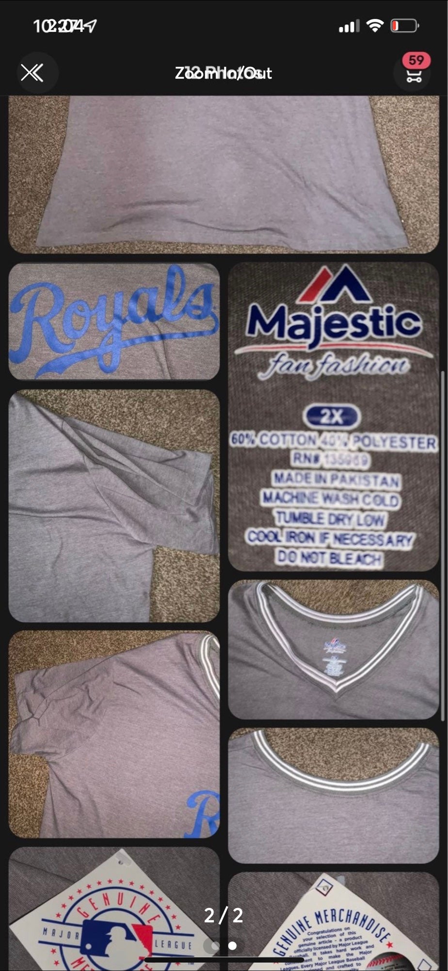 MLB Kansas City Royals Men's Short Sleeve V-Neck Jersey - XXL