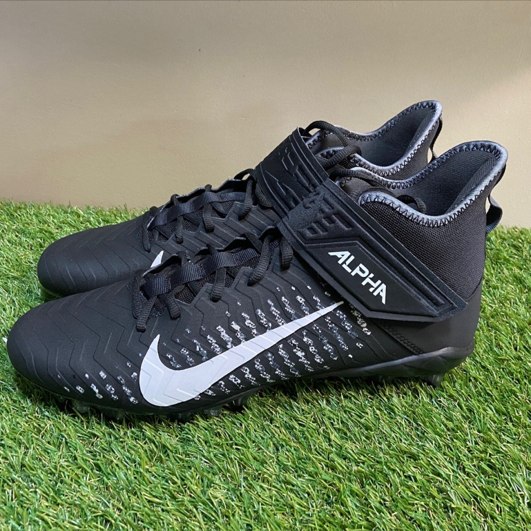 *SOLD* Nike Alpha Menace PRO 2 Mid Football Cleats Black White AQ3209-002 Size 13 NEW