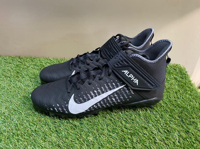 Men's Nike Alpha Menace Pro 2 Mid Football Cleats Black AQ3209-002 Size 14 NEW
