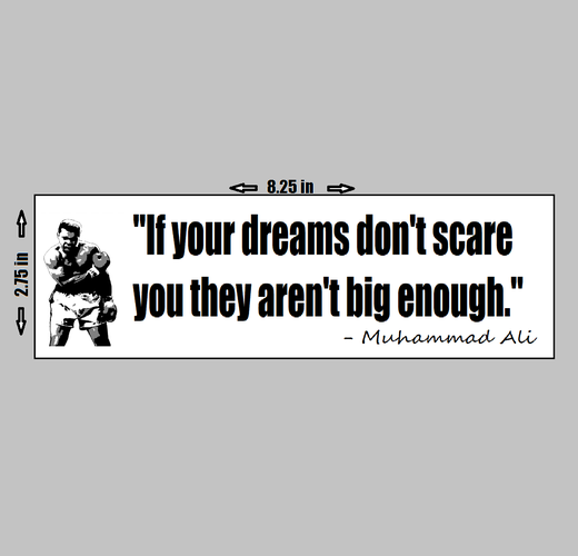 VINYL STICKER - Muhammad Ali Boxing Motivation Wall Art Quote Dreams Scare you Float Butterfly Sting