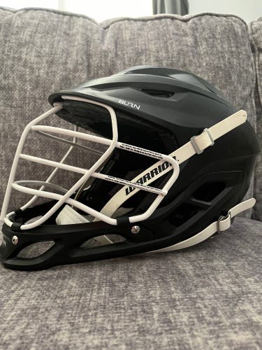 Warrior Burn Lacrosse Helmet Black w/ White Cage