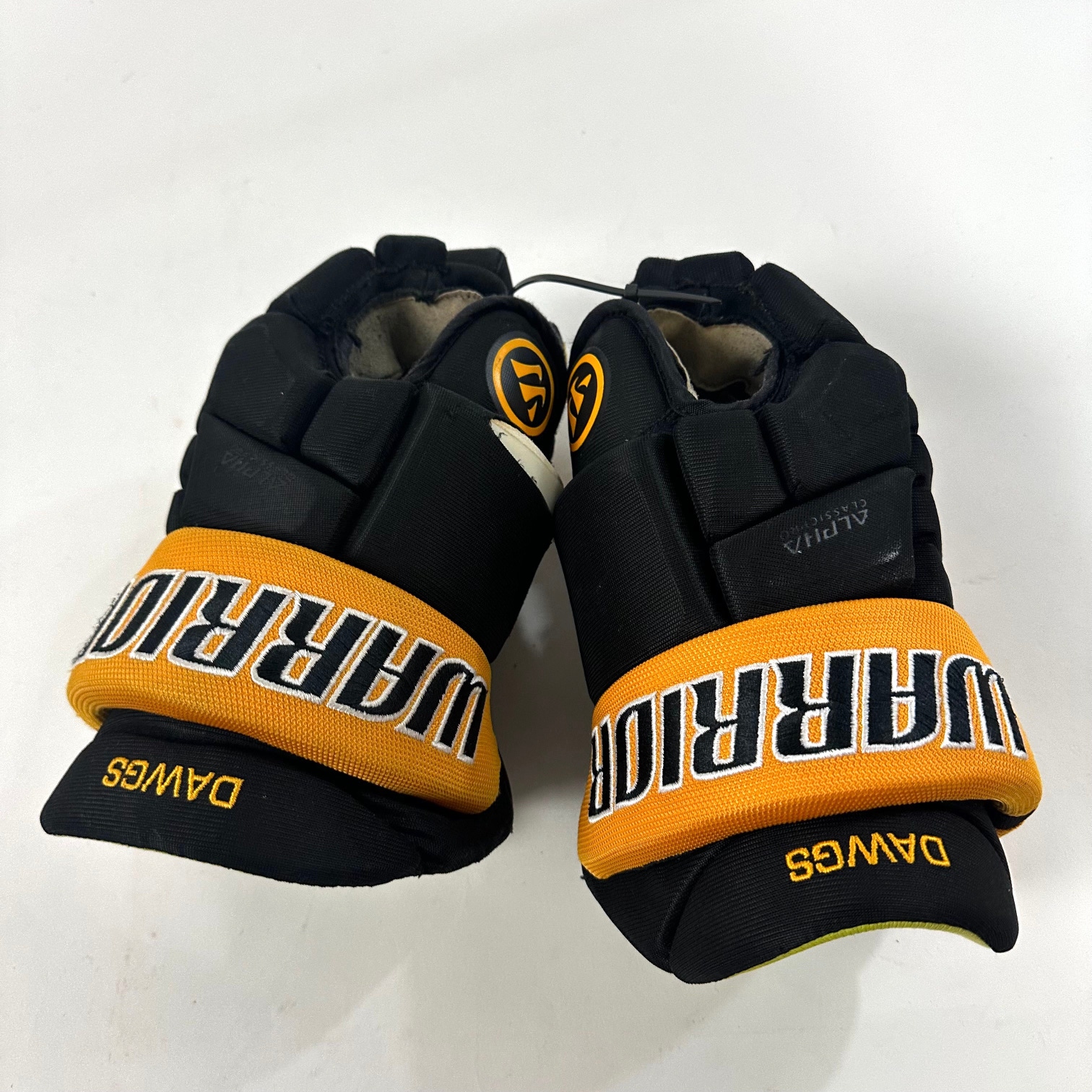 Used Black and Yellow Warrior Alpha Pro Gloves | Size 14" | A92