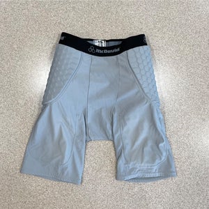 NEW condition football girdle shorts gray youth medium boy’s size 10/12 McDavid Pro HexPad padded