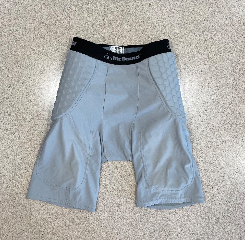 NEW condition football girdle shorts gray youth medium boy’s size 10/12 McDavid Pro HexPad padded