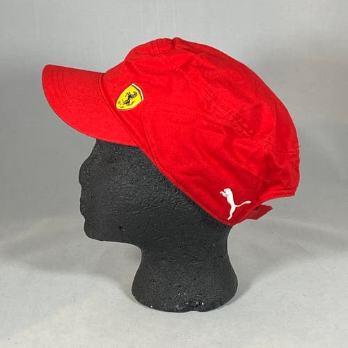 F1 Formula 1 Scuderia Ferrari PUMA Hat Red Strapback Embroidered Flat Cadet Cap