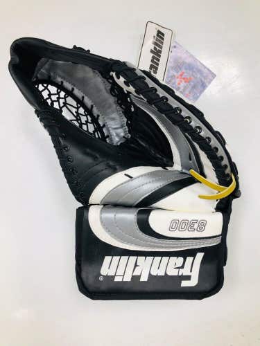 New Franklin 8300 Pro Senior Ice Hockey Goalie Catcher Glove Black Silver White