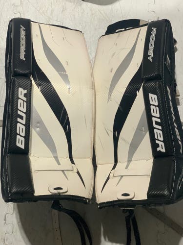Used 24" Bauer Prodigy Goalie Leg Pads  (Black/White