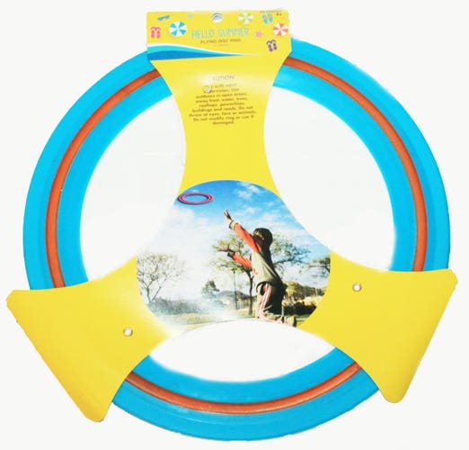 Flying Disc Ring - Blue Red 11" Vinyl Gliding Toy - Fun Activity For Outdoors