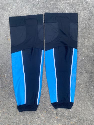 NEW! CCM Edge Pro Stock Hockey Shin Pad Socks Milwaukee Admirals Large Black 9284