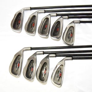 CALLAWAY BIG BERTHA IRON SET - 9 IRONS - SHAFT-38 7/8 IN - FLEX-R - RH NEW GRIPS