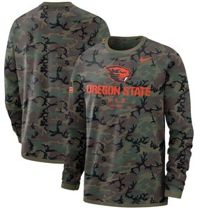 NWT mens 2XL  nike oregon state beavers camo long sleeve Tee military appreciation FTBL