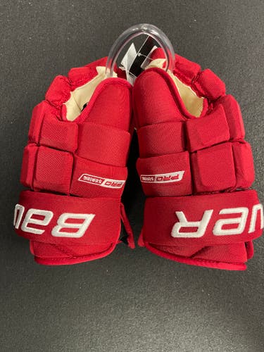 New Bauer Pro Series Gloves 14" Pro Stock Red Wings