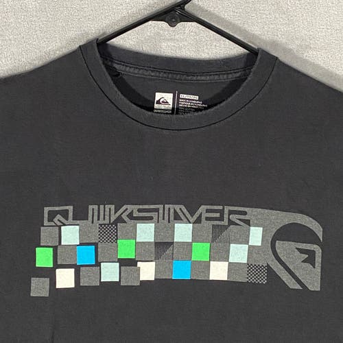 Quiksilver T Shirt Mens Size XL Black Short Sleeve Vintage Hawaii Surfing Logo