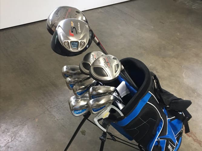 12pc RH Golf Club Set w/ Stand Bag - Reg Flex (Titleist, Callaway, Taylormade) FULL SET