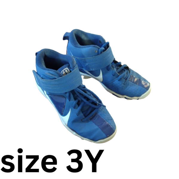 Blue Used Youth Kid's Size 3Y Molded Cleats Nike Force Zoom Trout 7