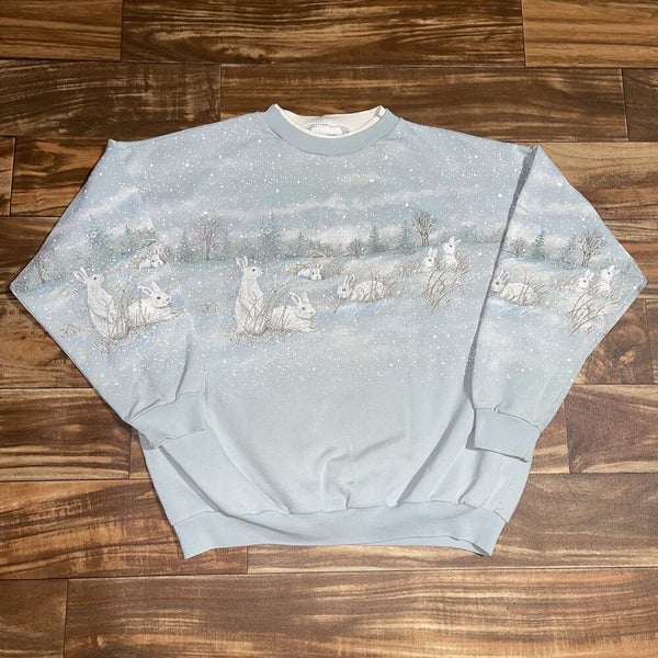 Vintage Artisans Women's Bunny Rabbit Sweater Sweatshirt Large USA Made | SidelineSwap
