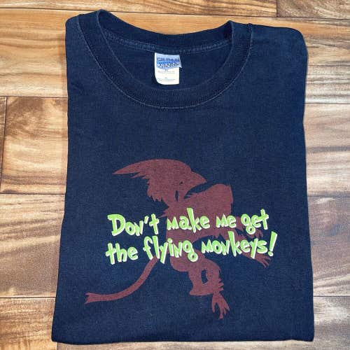 Vintage Wizard Of Oz Dont Make Me Get The Flying Monkeys Shirt Size XL Gildan