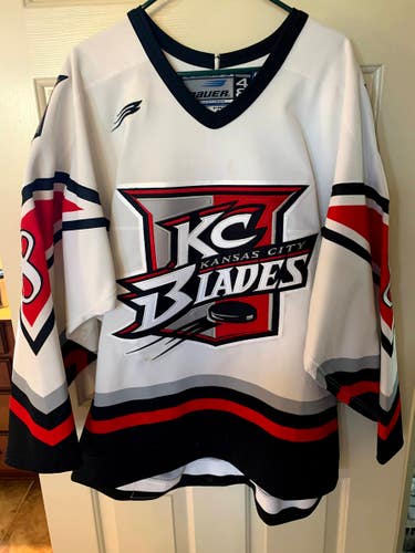 IHL Kansas City Blades Authentic Vintage #8 Zenith Komarniski Jersey
