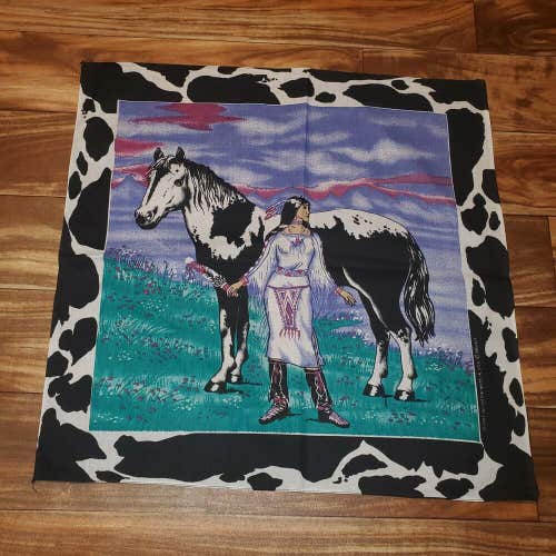NEW Vintage Nature Native American Horse Bandaroo Bandana Mask Tapestry Display