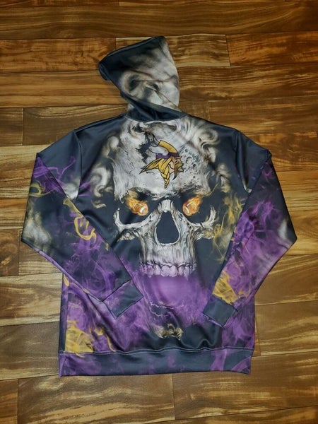 NFL Minnesota Vikings Skull Violet Hoodie, Zip Hoodie 3D All Over