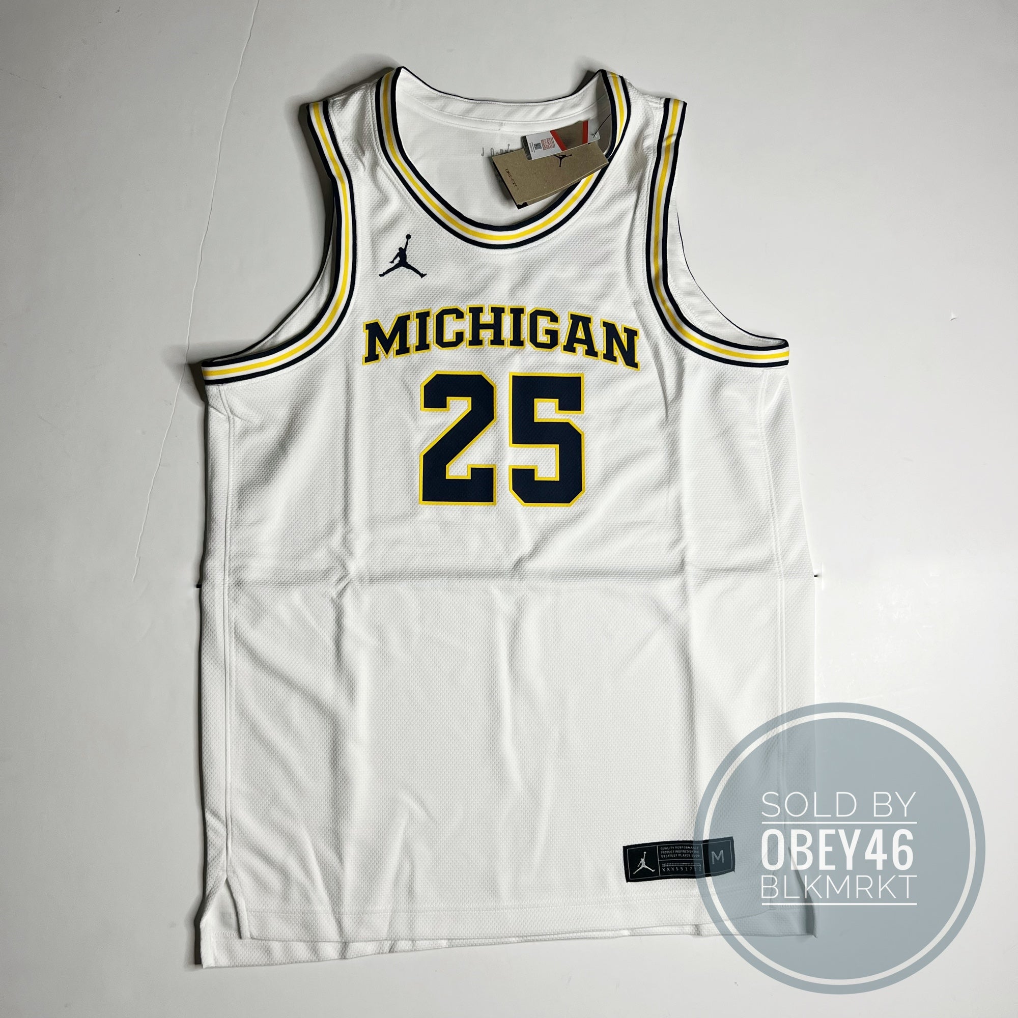 Men's Jordan Brand #25 Maize Michigan Wolverines Limited Basketball Jersey