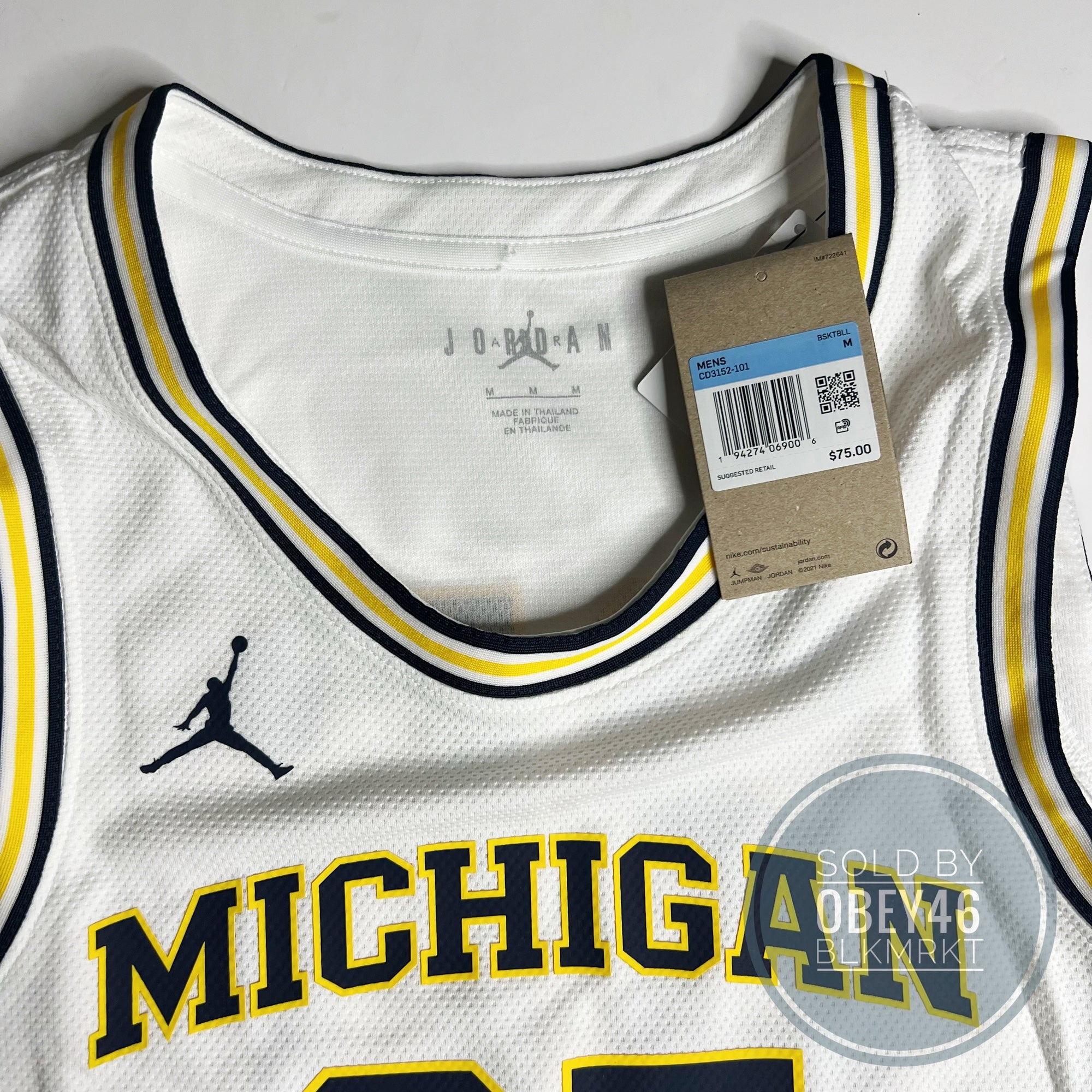 Men's Jordan Brand #25 Maize Michigan Wolverines Limited Basketball Jersey Size: Small