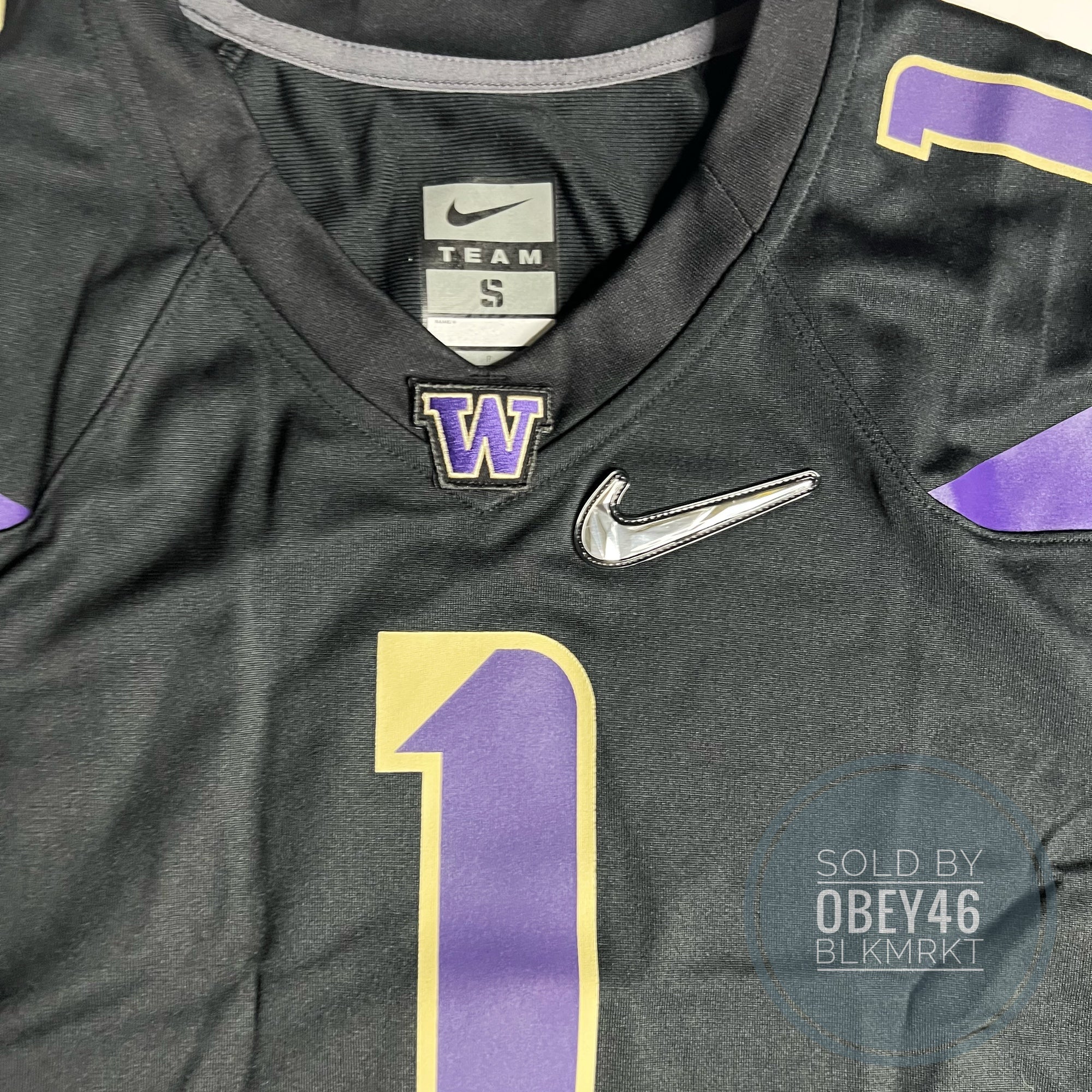 Nike Washington Huskies Replica Football Jersey - #7 Black