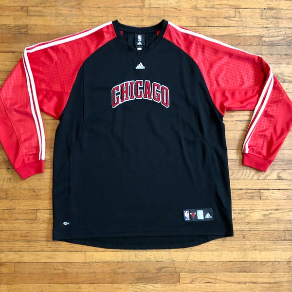 Chicago Bulls Adidas Warm Up Long Sleeve Shirt Shooting NBA Mens