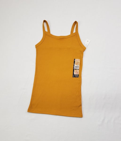 Solid Color Ribbed Tank Top in Yellow - Retro, Indie and Unique Fashion