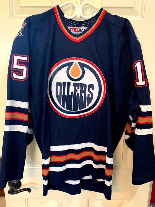 Official CCM NHL Hockey Edmonton Oilers Jersey Vintage Mens Size Large Used