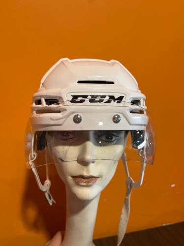 Used White CCM Tacks 910 Pro Stock Helmet Colorado Eagles (No Number) Small
