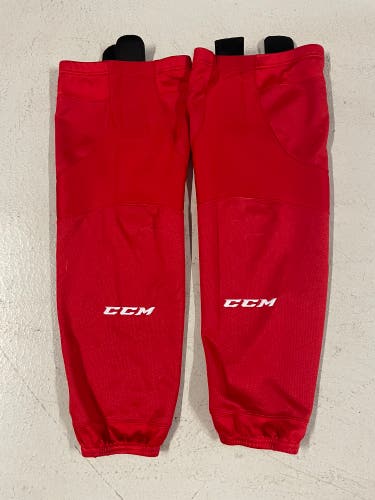Red Used Medium CCM Socks High Quality Oshawa Generals Used