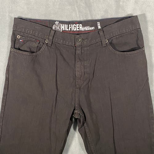 Tommy Hilfiger Jeans Mens 33x30 Charcoal Medium Wash Classic Straight Leg