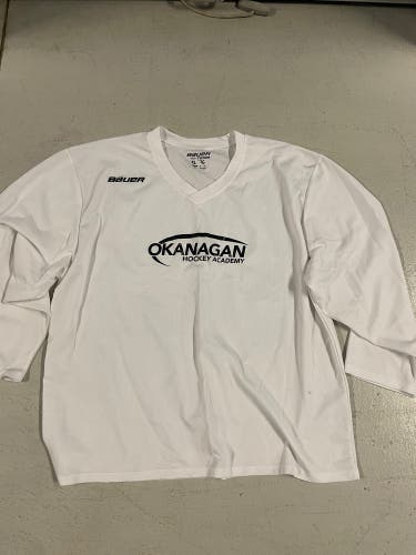 Okanagan Hockey Academy White Used XL Bauer Jersey