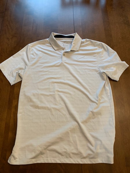 Silver Men's Nike Dri-Fit Golf Polo