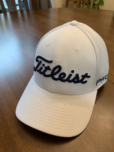 White and Navy Medium/Large Titleist Hat