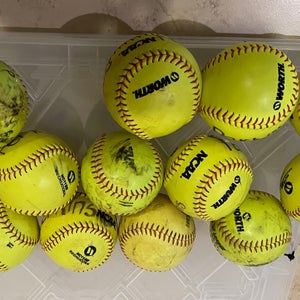 Used Worth Fastpitch Softball - 12 Balls (size 11)