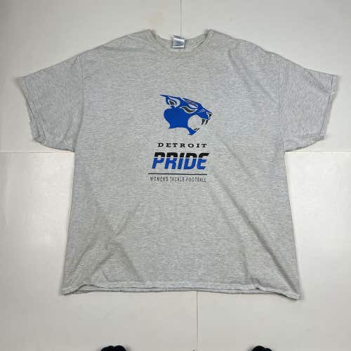 Detroit Pride Women's Tackle Football T-Shirt Crowning Day 2015 Gray Sz 2XL