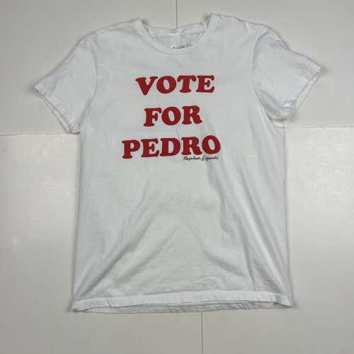Napoleon Dynamite Vote for Pedro Graphic T-Shirt Movie Promo White Sz M