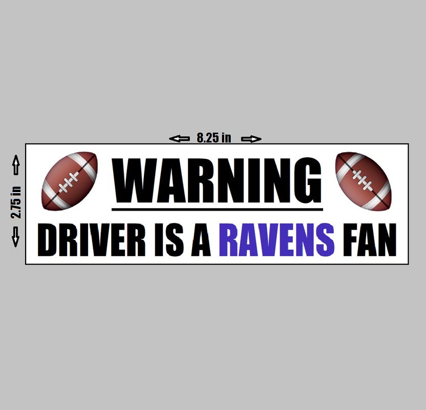 VINYL STICKER - Warning Driver An Arizona Cardinals Fan Football