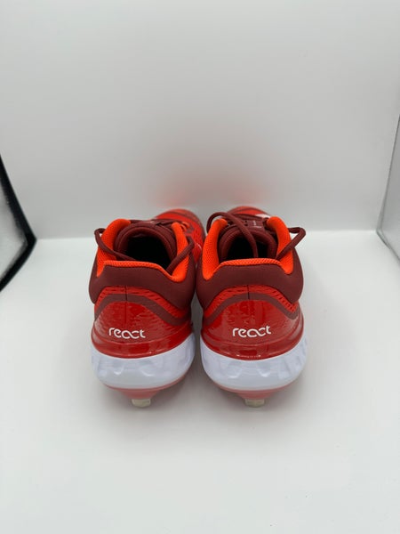 Mens Red Nike React Elite Baseball Cleats Size 8.5 DJ6521-616