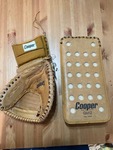 Cooper vintage goalie blocker and catch glove  gm12