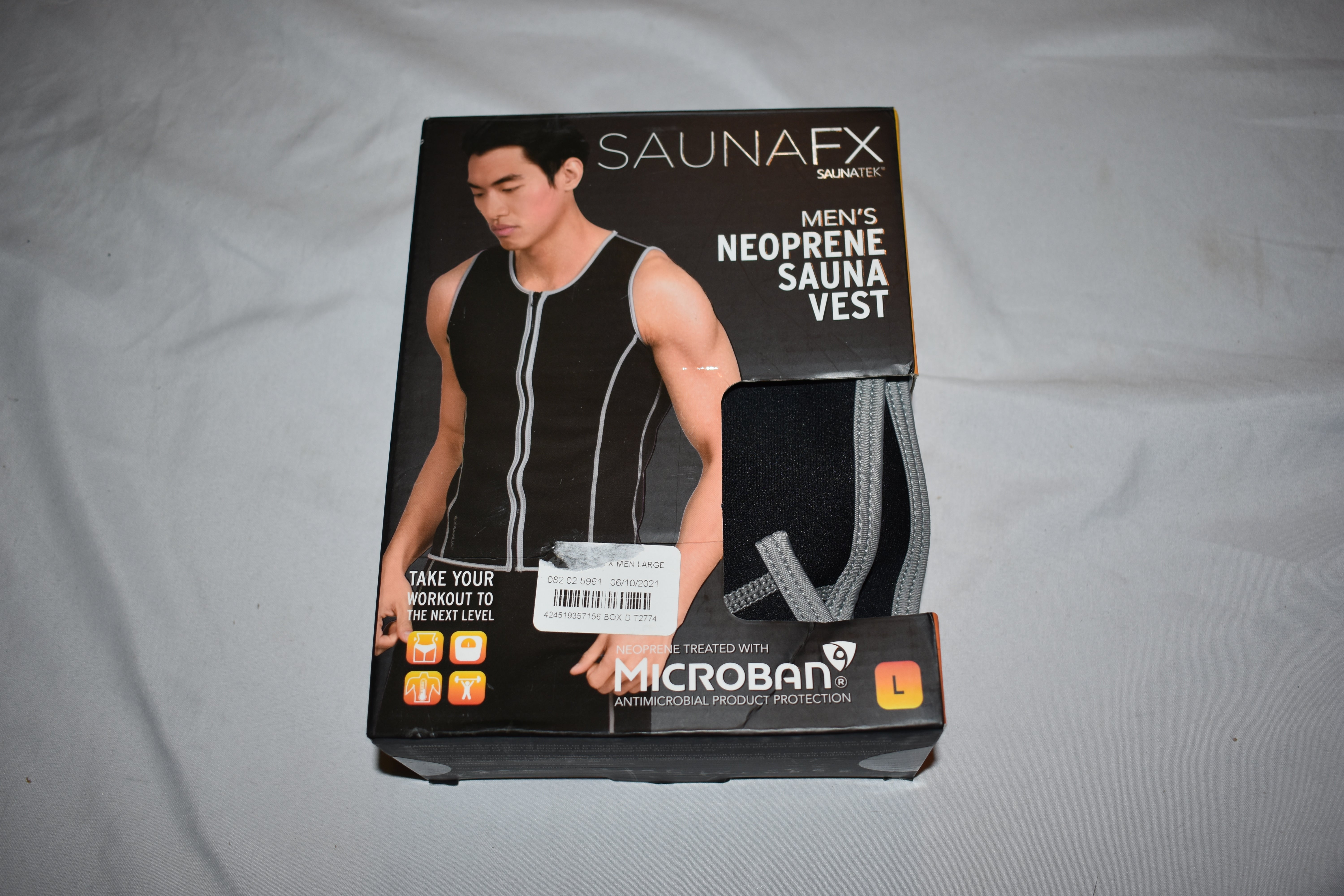 SaunaFX Sauna Vest Men Medium Black Gray Neoprene Full Zip Slimming  Activewear