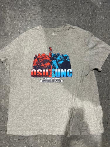 Used OSU vs UNC Lacrosse Nike XXL T-Shirt