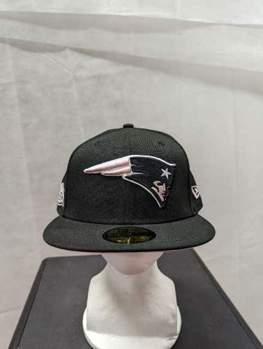 NWS New England Patriots Black/Pink 59fifty 7 1/2 Super Bowl XXXIX Sidepatch