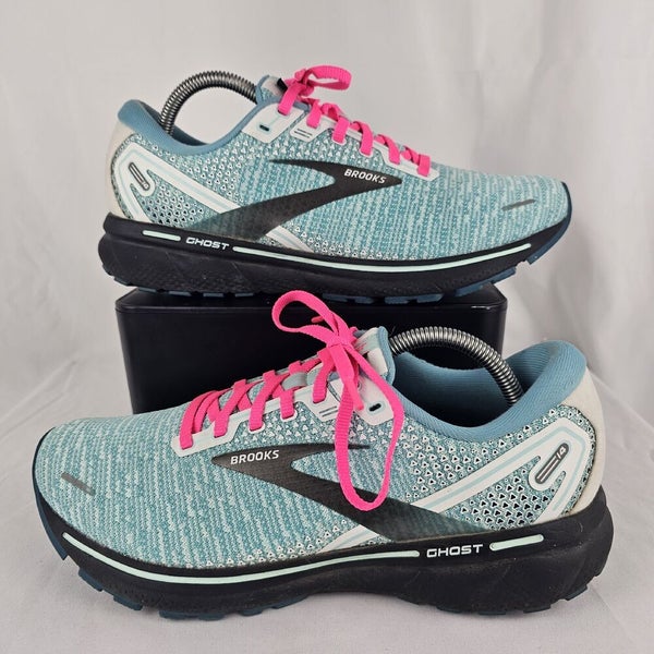 Brooks Ghost 14 Womens Size 11 Running Shoes Blue Pink Athletic Sneakers Gym