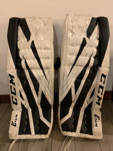 Used CCM  E4.9 Goalie Leg Pads - 29+1
